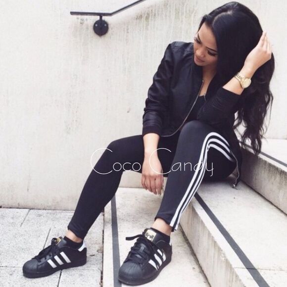 🔃Adidas Black Leggings - Picture 1 of 11